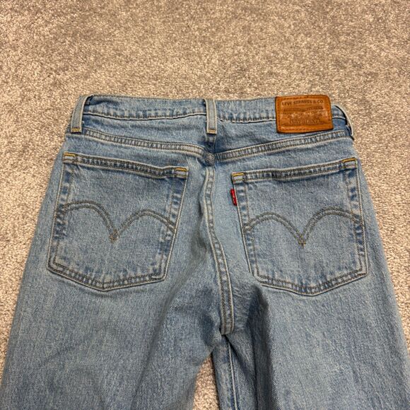 Levi's Premium Wedgie Straight Leg Button Fly Denim Jeans Womens 26 High Rise - Picture 3 of 16